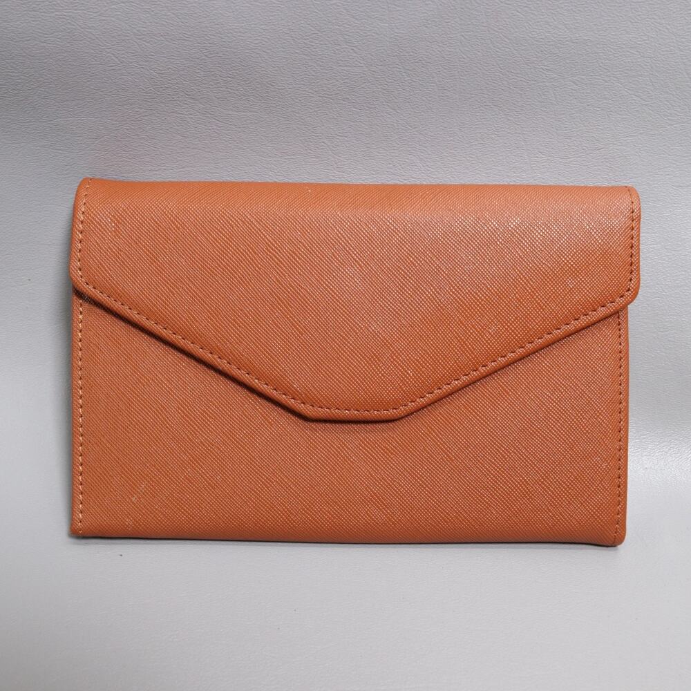 Zoppen Travel Wallet M Brown Leather Bifold Envelope ID Cards Cash Coin Clutch